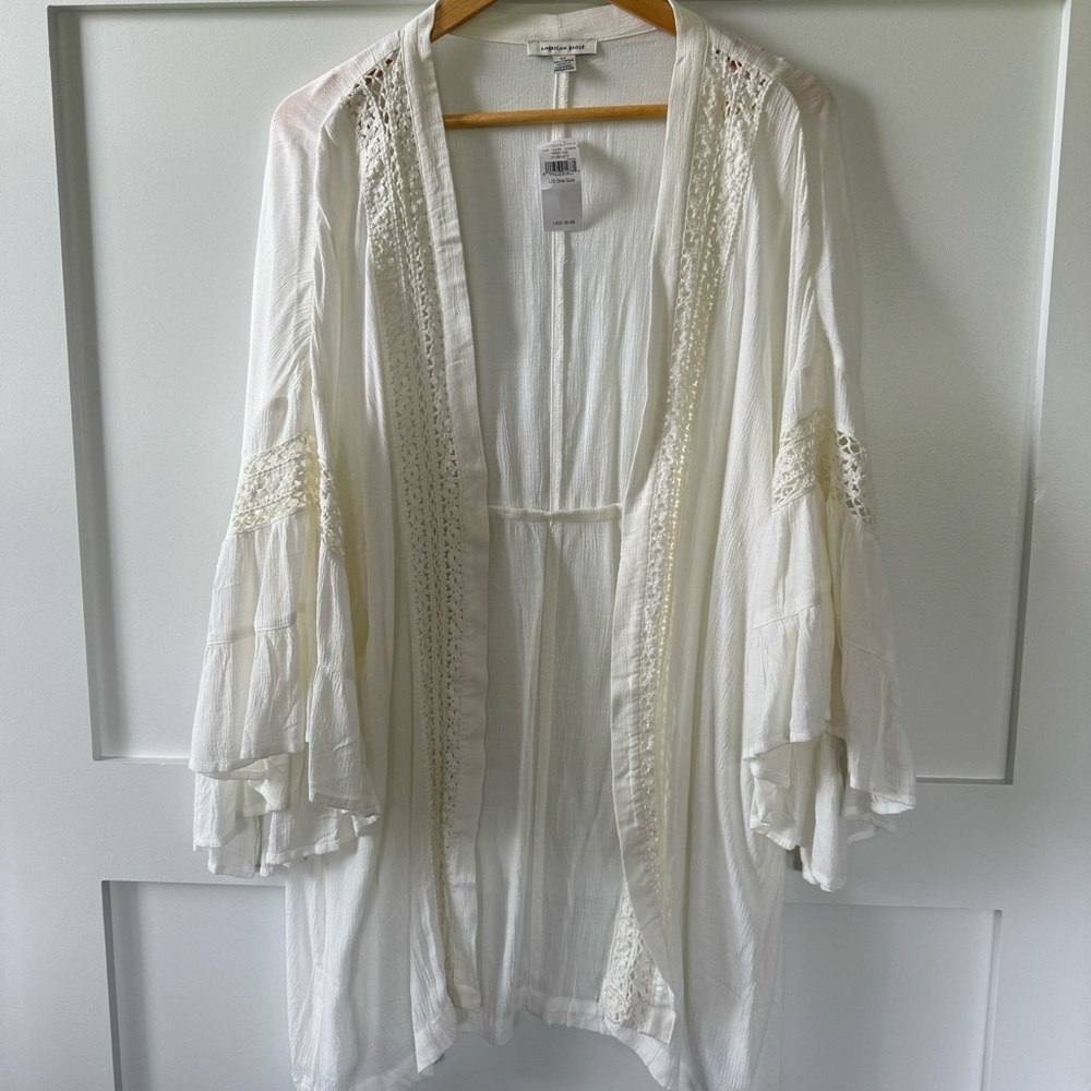 NWT American Eagle Ivory boho linen kimono